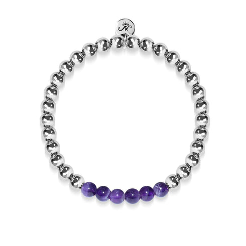 Admiration | Argent | Améthyste | Bracelet d'expression de pierres précieuses